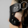 SM Leather Bondage Blindfold with Cosplay Mask for Sensual Play - Image 2